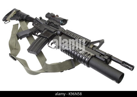 M4 Carbine mit m203 Granatwerfer ausgestattet Stockfoto