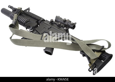 M4 Carbine mit m203 Granatwerfer ausgestattet Stockfoto