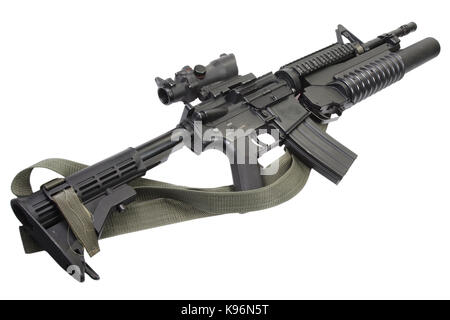 M4 Carbine mit m203 Granatwerfer ausgestattet Stockfoto