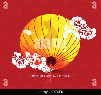 Chinesische Laterne bunt. Glücklich mid Autumn Festival Stock Vektor