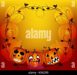 Halloween Hintergrund mit Kürbissen Stock Vektor