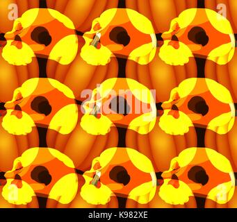 Nahtlose Muster mit Kürbissen und Schädel Stock Vektor