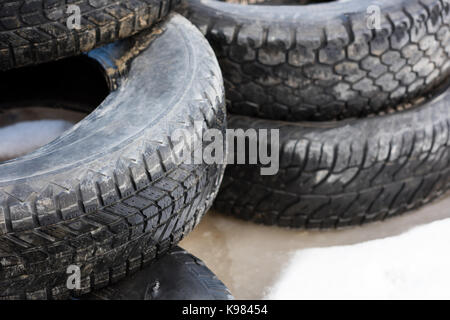 Close-up zerrissenen Reifen Stockfoto