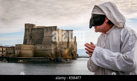 Pulcinella traditionelle neapolitanische Maske Stockfoto