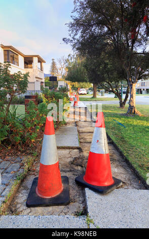 Pflaster, erweitert und auf Lawler Straße in South Perth, Perth, Western Australia ersetzt Stockfoto