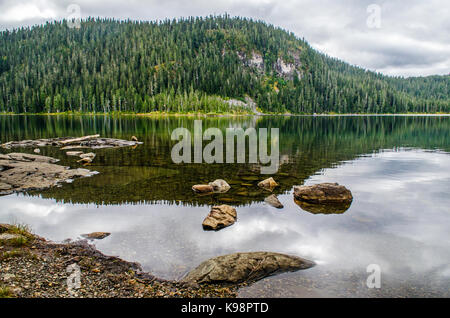 Reflexionen in See Helen MacKenzie, Strathcona, Kanada Stockfoto