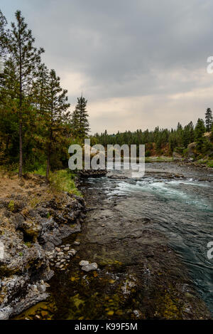 Wenig Licht über die spokane River an der Schüssel und Krug - Riverside State Park. Nine Mile Falls, Washington State. Stockfoto