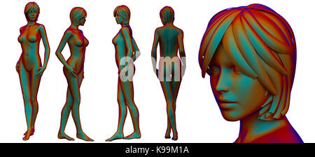 3D-Rendering medizinische Darstellung der weiblichen Anatomie Stockfoto