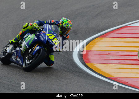 Alcañiz, Spanien. 22 Sep, 2017. #46 Valentino Rossi (italienisch) Movistar Yamaha Motogp Yamaha in der freien Praxis der Aragon Motorrad Grand Prix, Stromkreis der Motorland, Alcañiz, Spanien. Freitag, 22 September, 2017. Credit: Gtres Información más Comuniación auf Linie, S.L./Alamy leben Nachrichten Stockfoto