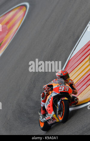 Alcañiz, Spanien. 22 Sep, 2017. #93 Marc Marquez (Spanisch) Repsol Honda Team Honda in der freien Praxis der Aragon Motorrad Grand Prix, Stromkreis der Motorland, Alcañiz, Spanien. Freitag, 22 September, 2017. Credit: Gtres Información más Comuniación auf Linie, S.L./Alamy leben Nachrichten Stockfoto