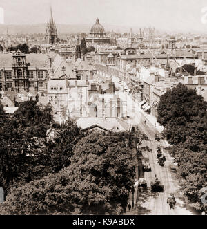 Die hohe St mit dem gewölbten Bodleian Library, Oxford, England, um 1910 Stockfoto