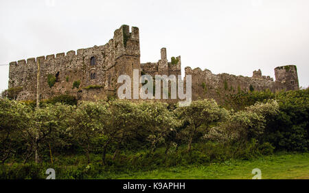 Manorbier Castle, Pembrokeshire, Wales. Großbritannien Stockfoto