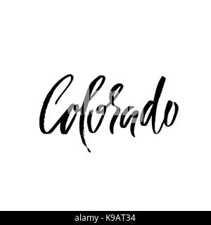 Colorado. Moderne trockene Bürste Schriftzug. Retro Typographie drucken. Vektor handschriftliche Beschriftung. USA Staat. Stock Vektor