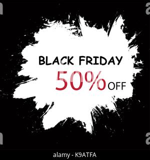 Schwarzer Freitag Verkauf handgefertigter Schrift, Kalligraphie mit film grain, Lärm, dotwork, grunge Textur und dunklen Hintergrund für Logo, Banner, Etiketten, Abzeichen Stock Vektor