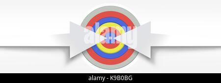 Digital composite von langen Pfeile am Ziel zeigen Stockfoto