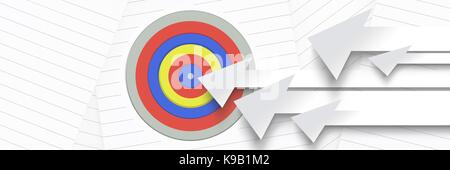 Digital composite von langen Pfeile am Ziel zeigen Stockfoto