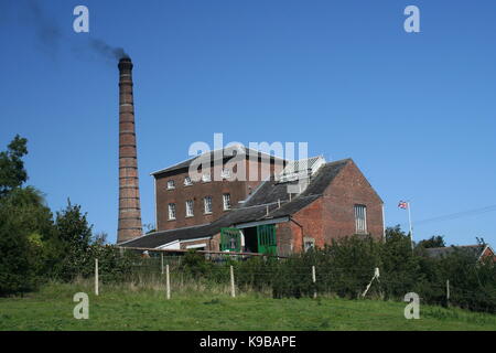 Crofton Beam Engine in Dampf Stockfoto