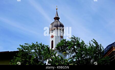 Pfarrkirche St. Martin oder Martinskirche in Garmisch-Partenkirchen, Deutschland Stockfoto