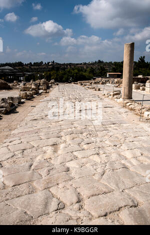 Israel, unteren Galiläa, Zippori National Park der Stadt Zippori (Sepphoris) eine römisch-byzantinischen Zeit Stadt mit zahlreichen Mosaiken Mosaikboden i Stockfoto