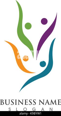 Annahme und Gemeinschaft Pflege Logo Vorlage Vektor icon Stock Vektor