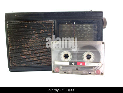 Alte Stereoanlage mit Kassetten vintage Stockfoto