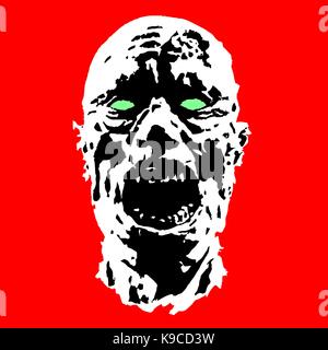 Horror horror fazombie Gesicht. scary Bild. Vector Illustration ce Vector Illustration Stock Vektor