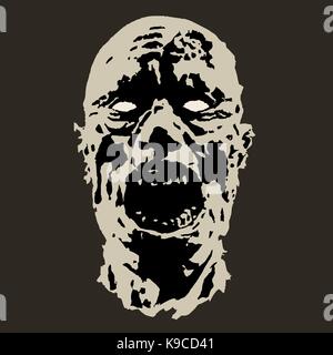 Horror horror fazombie Gesicht. scary Bild. Vector Illustration ce Vector Illustration Stock Vektor