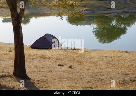 Povoa e Meadas Damm in Castelo de Vide. Alentejo, Portugal Stockfoto