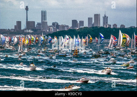 Beginn der Sydney-Hobart Regatta, Sydney, New South Wales, Australien Stockfoto