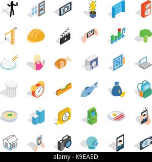 Funktionssymbole, isometrische Stil Stock Vektor