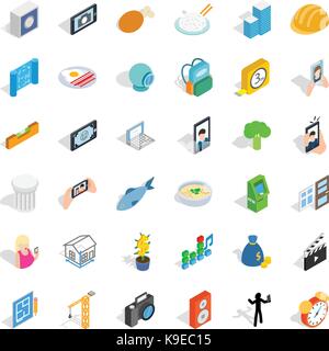 Bestimmte Symbole, isometrische Stil Stock Vektor