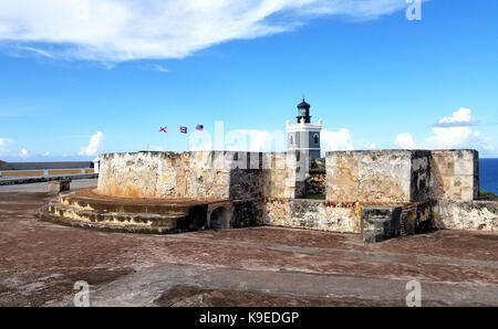 San Juan, Puerto Rico das historische Fort San Felipe del Morro. Puerto Rico Stockfoto