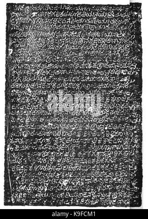 Alte Kannada Inschrift (1077 AD) der Kalyani Chalukya König Tribhuvanamalla Panchabasti Vikramaditya VI im Tempel bei Humcha Stockfoto