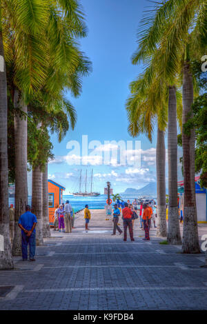 Philipsburg, Sint Maarten. Blick von der Court House, in Richtung Hafen. Stockfoto