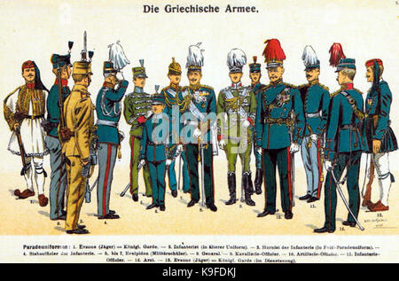 Moritz Ruhl griechischen Armee 1914 Paradeuniformen Stockfoto