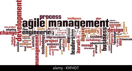 Agiles Management word cloud Konzept. Vector Illustration Stock Vektor