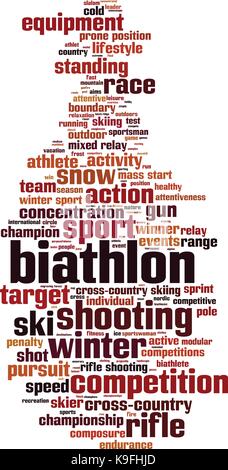 Biathlon Wort cloud Konzept. Vector Illustration Stock Vektor