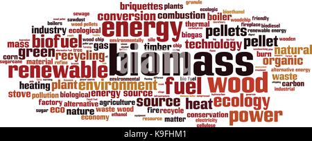 Biomasse Wort cloud Konzept. Vector Illustration Stock Vektor