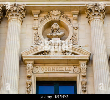 Detail vom Theater, General de Gaulle, Cherbourg, Frankreich. Stockfoto