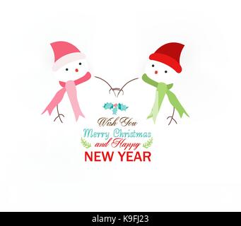 Schneemann mit Schal Weihnachten Stock Vektor