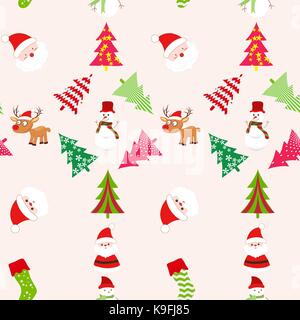 Weihnachten nahtlose Muster mit Bäumen Stock Vektor