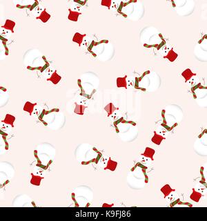 Weihnachten nahtlose Muster mit Schneemann Stock Vektor