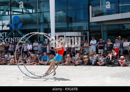 Street Performer in Auckland, Neuseeland Stockfoto