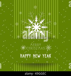 Weihnachten und ein glückliches neues Jahr mit Schneeflocken Karte Stock Vektor