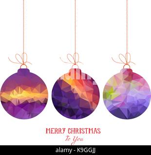 Weihnachten lila Bälle abstrakte isoliert auf weißem Hintergrund Stock Vektor