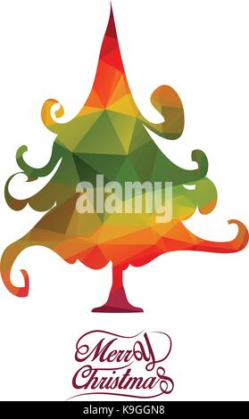 Wir wünschen Ihnen ein Frohes Weihnachtsfest mit geometrischen Baum Stock Vektor