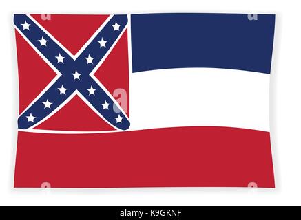 Die Flagge der USA-Bundesstaat Mississippi Stock Vektor