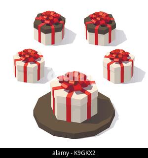 Geschenk-Box mit roter Schleife Stock Vektor