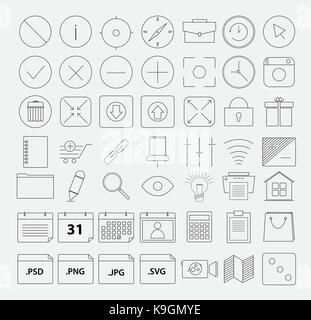 49 Frische Icon Sets für Entwickler und Designer Stock Vektor