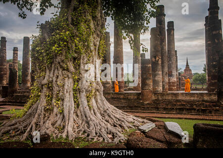 Wat Mahathat, Sukhothai Geschichtspark Sukhothai, Thailand Stockfoto